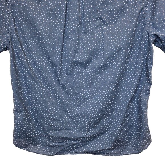 J. Crew Men's Blue Circle Print Casual Button Down Short Sleeve Shirt L - Picture 8 of 15